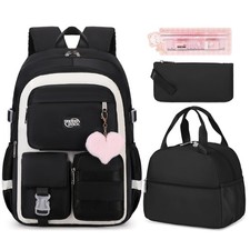 3PCS Girls Backpack For College Middle High School Student Teens Women Bookba...
