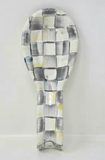 New MacKenzie-Childs Sterling Check Enamel Spoon Rest