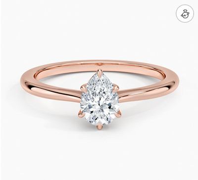 Brilliant Earth Elle Solitaire 0.50 ct Pear Diamond Ring I/SI1 GIA Certified