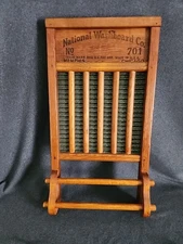 National Washboard Co. No. 701 Vintage Wood The Zinc King Top Notch USA 24" Tall