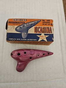 Vintage Gretsch Ocarina Soprano G Marble Swirl Plastic Musical Instrument Flute