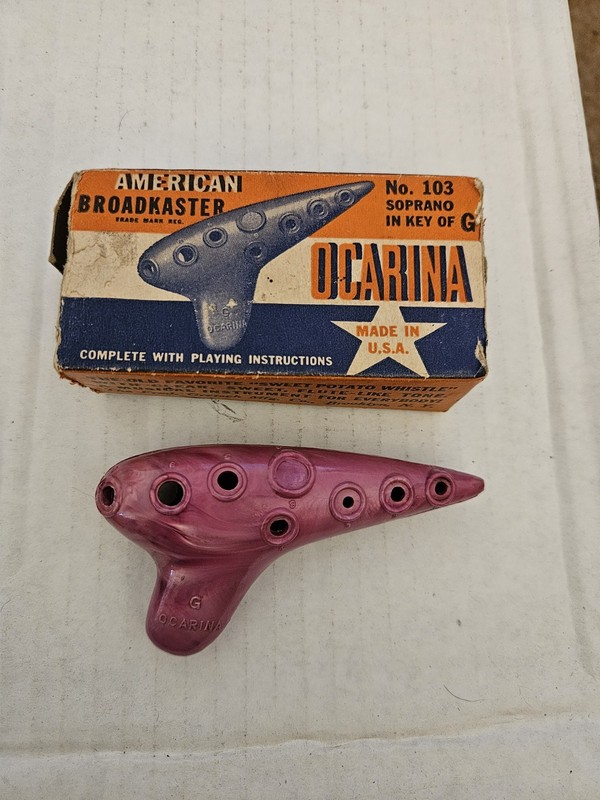 Vintage Gretsch Ocarina Soprano G Marble Swirl Plastic Musical Instrument Flute