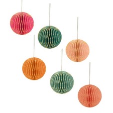 NICROHOME EUR Christmas Decorations, 6 PCS Nylon Hanging Paper Honeycomb Ornamen