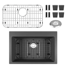 Stainless Steel Sink Protector 23" x 13" with Rear Drain, Metal Sink Rack for...