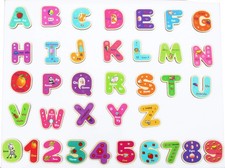 TOWO Wooden Magnetic Letters and Numbers, Fridge Magnets for Small, Alphabet