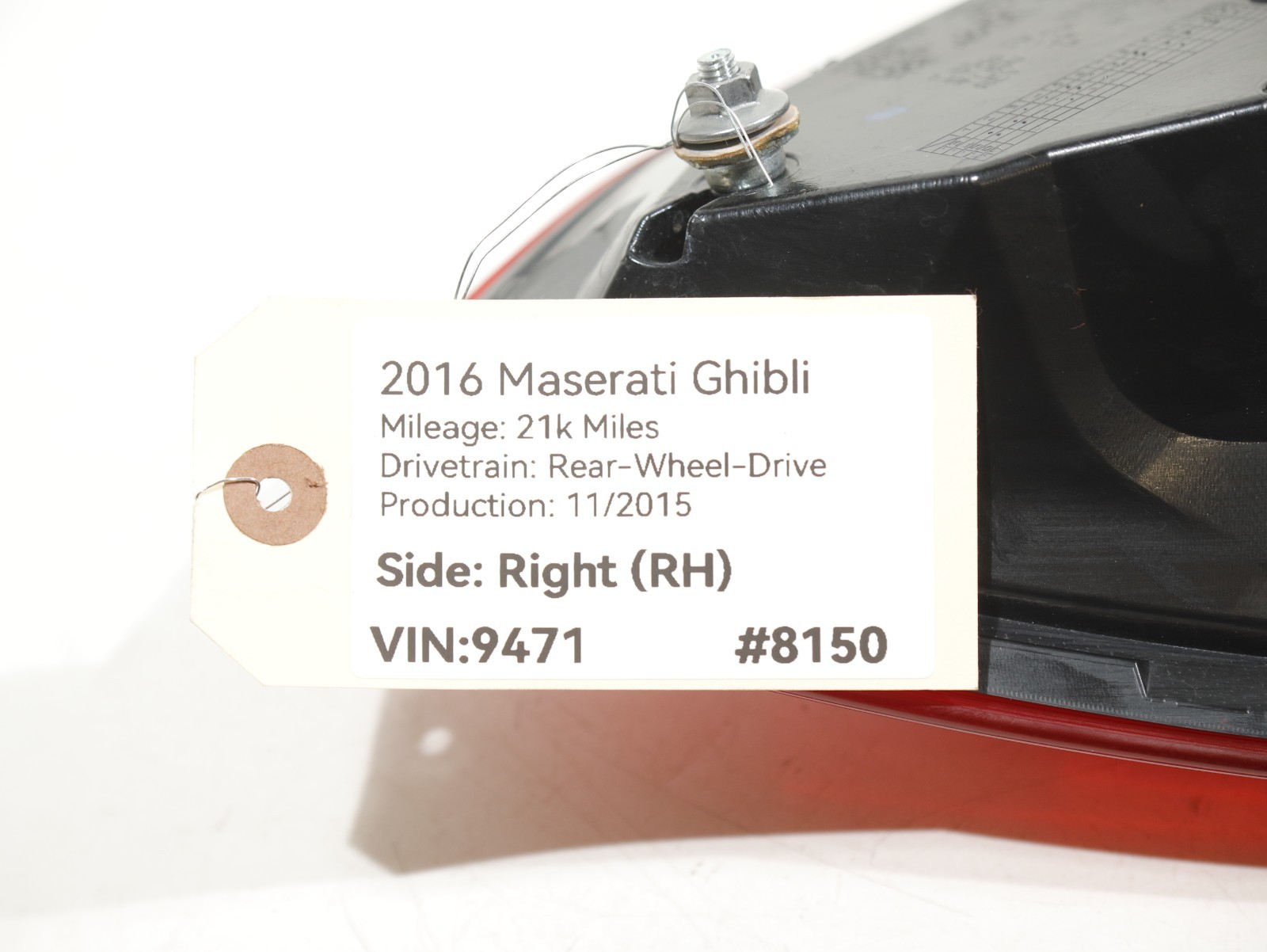 2014-2020 MASERATI Ghibli M157 Rear RIGHT Outer Quarter Taillight Taillamp OEM