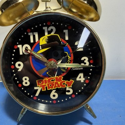 Vintage Dick Tracy Alarm Clock Sunbeam 1990 w/ Original Box