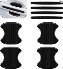 8 PCS Door Handle Protection Stickers, Carbon Fiber Door-8 PCS-Black