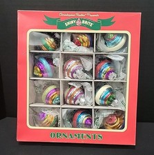 Christoper Radko Shiny Brite Christmas Ornaments Set of 12 Multi Color Top 2012