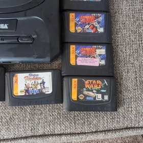 SEGA Genesis Console Lot of 2 w/ Controllers, 32x Games, power cords,tested
