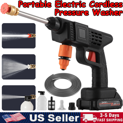 #ad Portable Electric Cordless High Pressure Water Spray Gun Car Washer Cleaner Tool $27.49