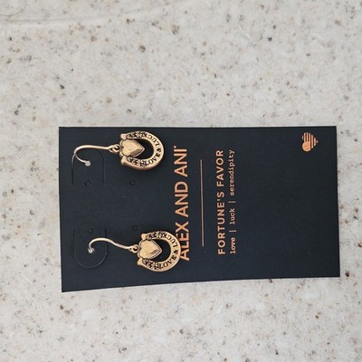 Alex And Ani Earrings Fortunes Favor Horseshoe Love Luck Silver