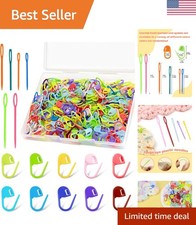 300pcs Stitch Markers with 6 pieces of large blunt sewing needles,colorful kn...
