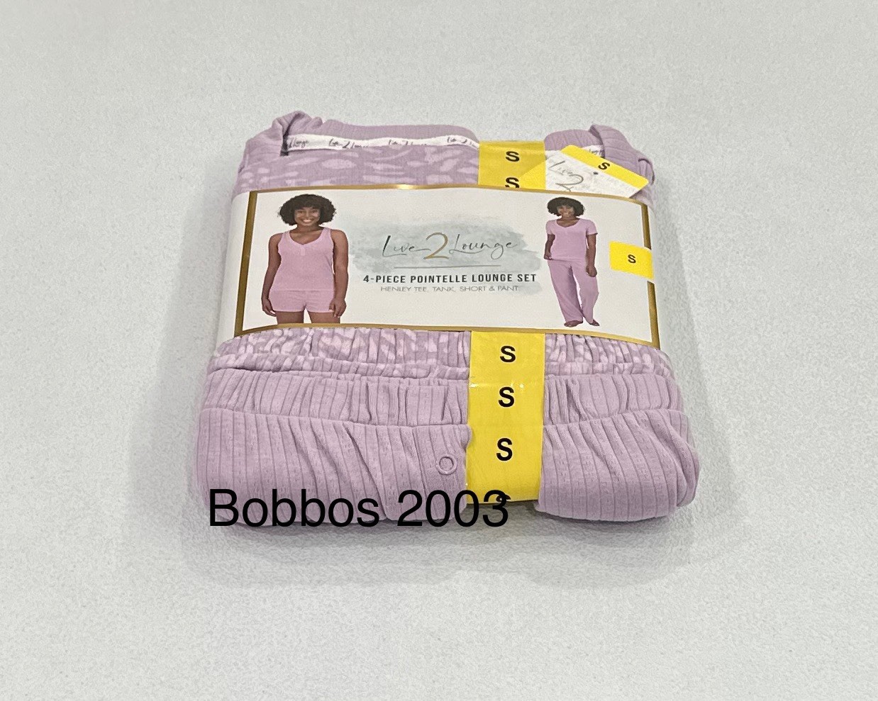 Live 2 Lounge Women’s 4-Piece Pointelle Lounge Set, Purple, Size S