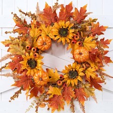 Fall Wreath For Front Door 24 Inch Outside Home Wall Porch Decorations Clearance