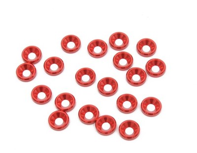 AHZ 3mm Countersunk / Concave Washers (Red) (20pcs) - AHZ-10342