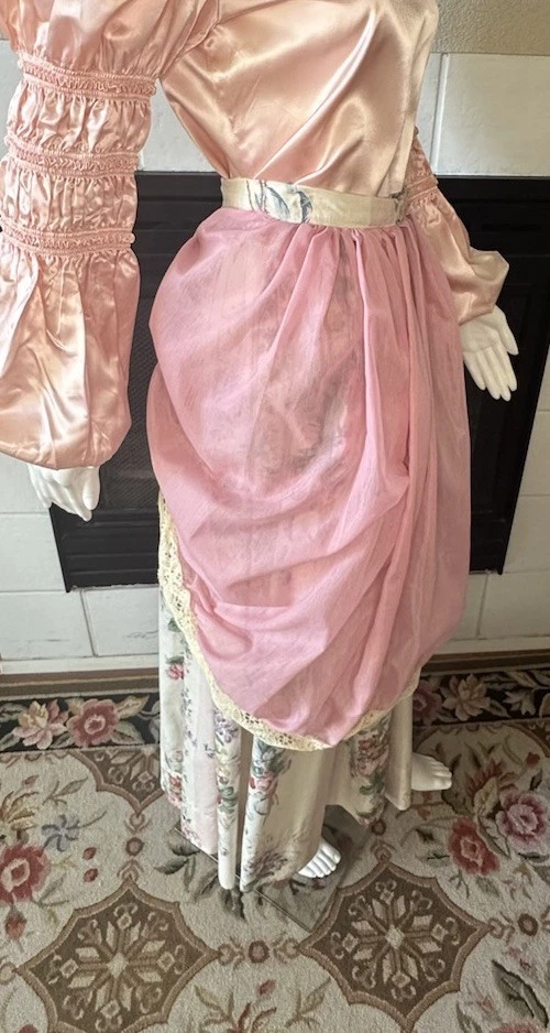 Conjunto Delantal Falda Estilo Campesino Hecho a Mano Recreación/Juego Disfraz Xs/S De Colección Foto 4 de 4