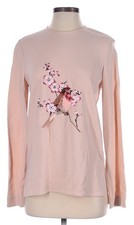 Stella McCartney Pink Bird Floral Embroidered Crepe Blouse Tunic FR 36 XS Italy