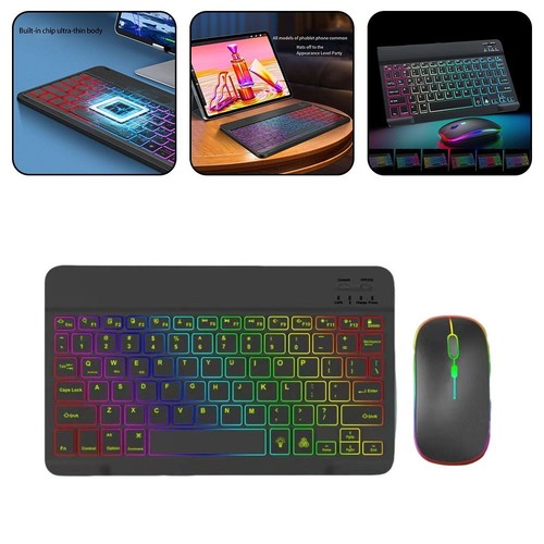 Rechargeable and Backlit Keyboard & Mouse Set for For ipad Compact and Reliable - Picture 5 of 8