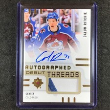 2024-25 Ultimate Hockey CALUM RITCHIE Auto Debut Threads Rookie Patch 110/199