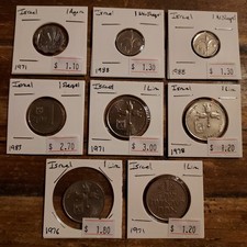 Nice Lot Of Israeli Coins In 2x2 Flips 1 Agora To 1 Lira Isreal