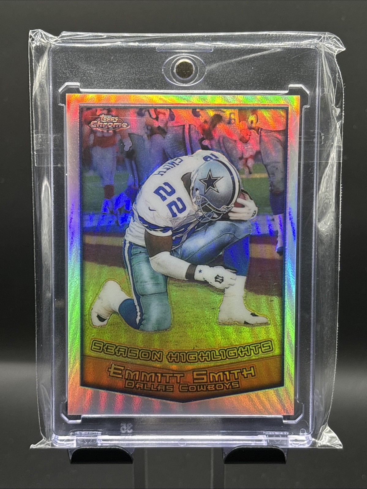1999 Topps Chrome Emmitt Smith REFRACTOR #128 Dallas Cowboys NM HOF