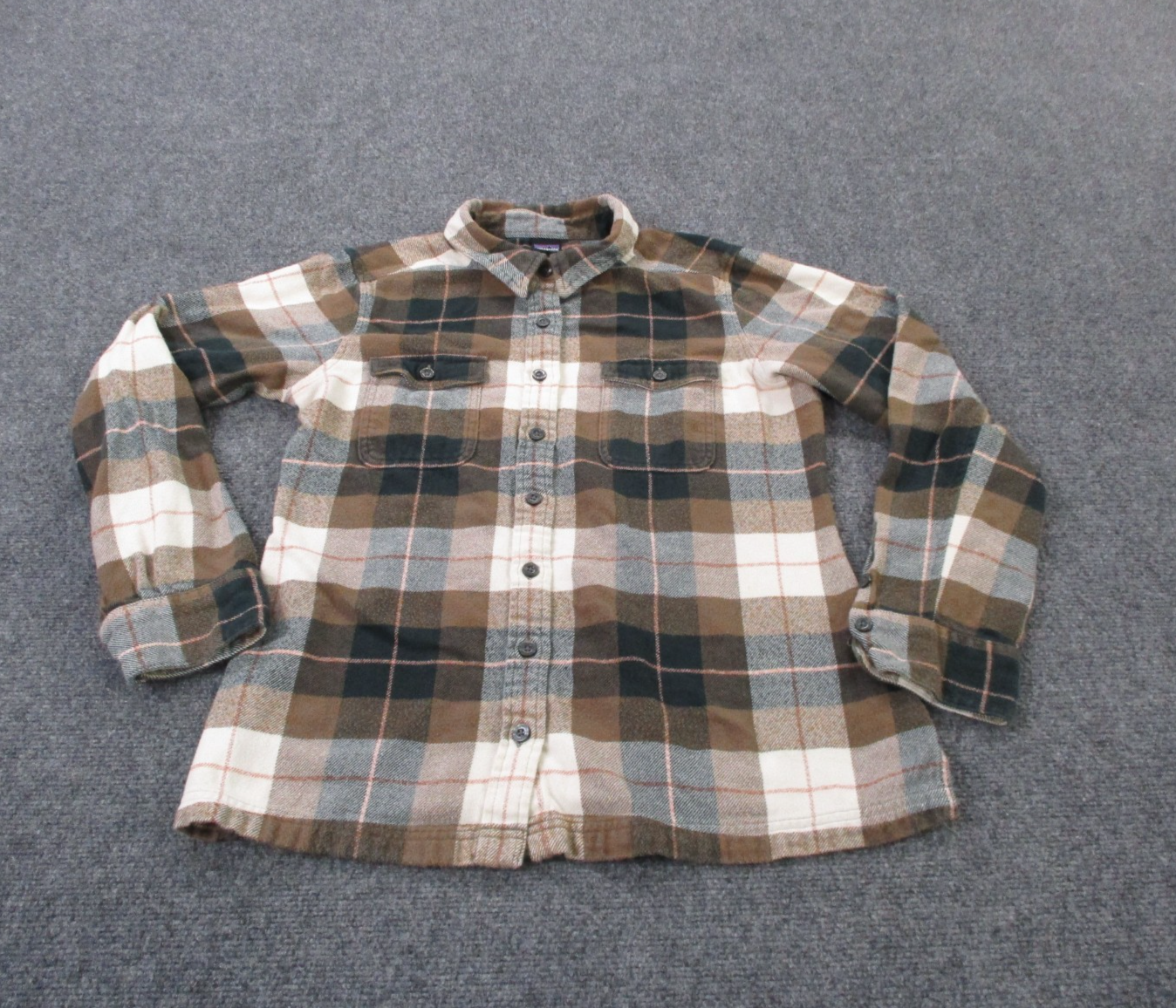 Patagonia Shirt Womens M 10 Plaid Fjord Flannel Outdoors Hiking Camping 53915