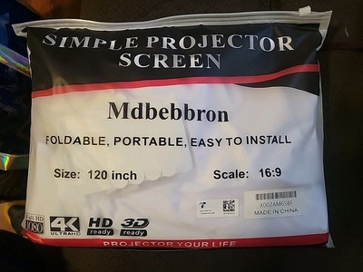 Simple Projector Screen  ~ Scale: 16:9, Size 120 Inches Full HD,4K,3D, HD READY