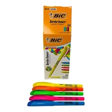 24 Highlighters BIC Briteliner Assorted Color Narrow Chisel Point Highlighters