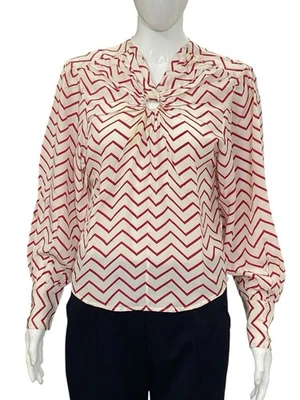 Isabel Marant Femme Blouse Tunique À Imprimé Abstrait Avec Col V Taille M 36 - Photo 1/4
