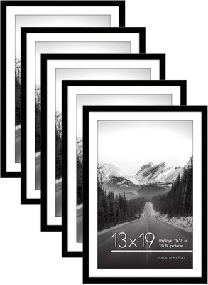 Americanflat 13x19 Picture Frame with Polished Plexiglass - Set 13x19, Black 