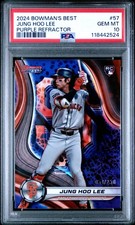 2024 BOWMAN'S BEST PURPLE REFRACTOR #57 JUNG HOO LEE 54/250 PSA 10