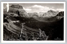 RPPC East From Logan Pass Mountains Real Photo Postcard