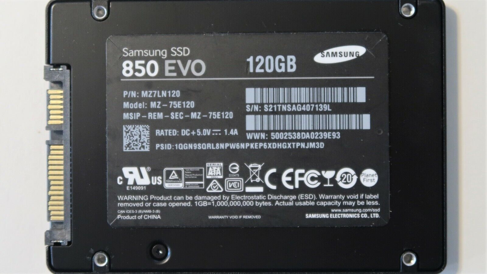 Samsung 850 EVO 120gb SATA Solid State Hard Drive Mz7ln120 X 20 for sale online |