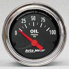 Autometer 2522 Traditional Chrome Oil Pressure Gauge 2-116 In. Electrical Autometer 2522 Traditional Chrome Oil Pressure Gauge 2-116 In. Electrical