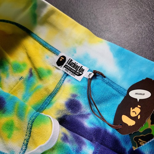 100% Authentic A Bathing Ape Tie Dye Sweat Shorts Size 2XL Mens - Picture 6 of 8