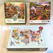 Puzzles 1000 Piece YOUR CHOICE Nature Farmers Market Flowers OPEN BOX