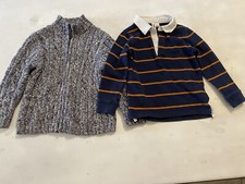 Janie And Jack Gray Sweater  Blue Orange Polo Shirt Boys Size 3 Lot Of 2
