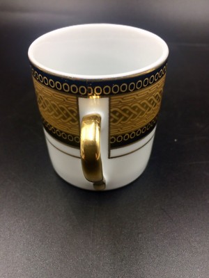 MCS PORZELLAN FABRIK TIRSCHENREUTH BAVARIA TIGER YEDI 6 DEMITASSE CUPS & SAUCERS