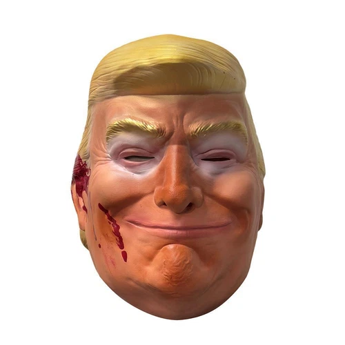 Shooting Bleeding Donald Trump Mask Halloween Rubber Realistic Face Mask -Adult - Picture 5 of 12