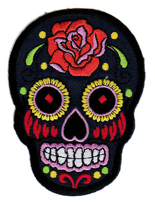 Bb01 Sugar Skull Tattoo Dia De Los Muertos Aufnaher Bugelbild Totenkopf Patches