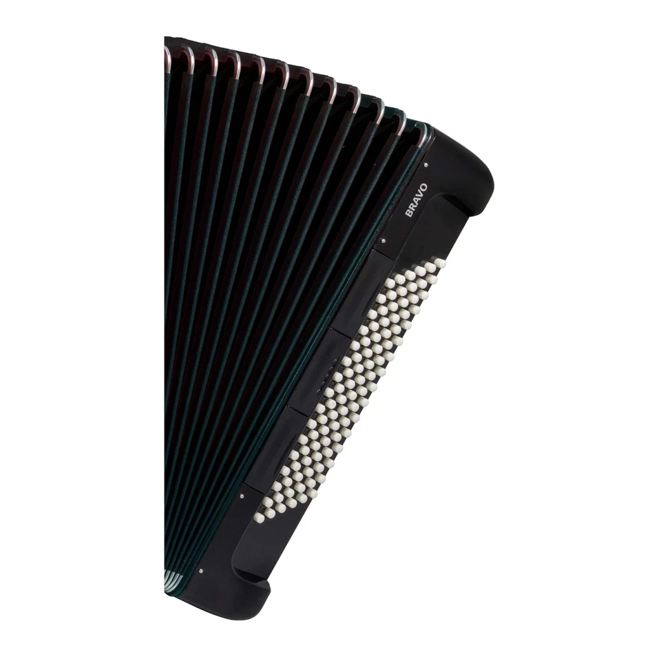 Hohner Bravo III 96 Chromatic Piano Key Accordion Jet Black - Image 3 of 4