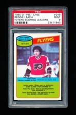 1980 OPC HOCKEY 249 REGGIE LEACH PSA 9 MINT FLYERS CHECKLIST