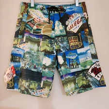 Ocean & Earth Mens Swimsuit Las Vegas Embroidered Size Large NWOT