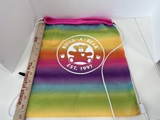 Build a Bear Girl Rainbow  Pink Mesh Bag Back Pack Knapsack Drawstring BAB
