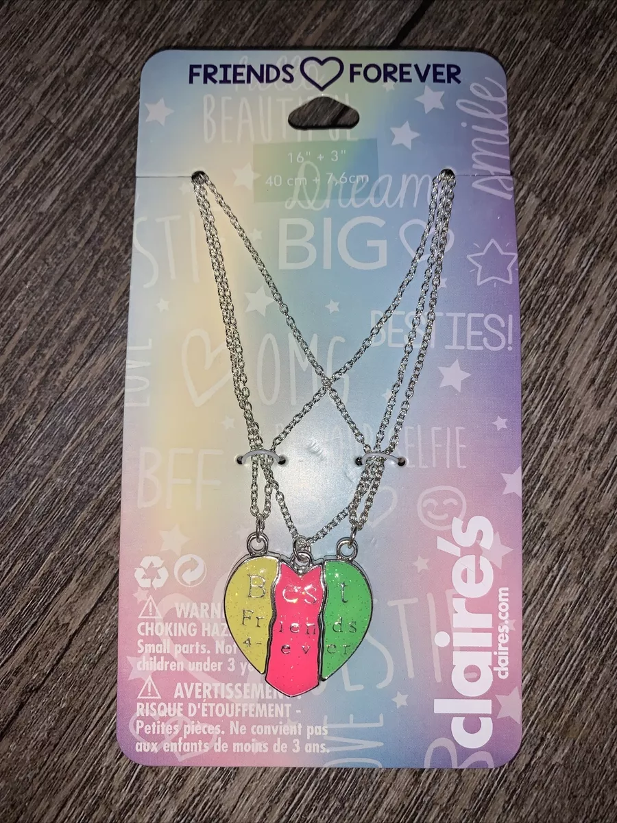 Claire's BFF Trío Colgante de Neón 3 3 Collar Mejores Amigos Para Juego 888711372391 | eBay