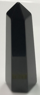 OBSIDIAN TOWER - volcanic glass polished tower obelisk.  3-1/4 tall by 1'' wide.