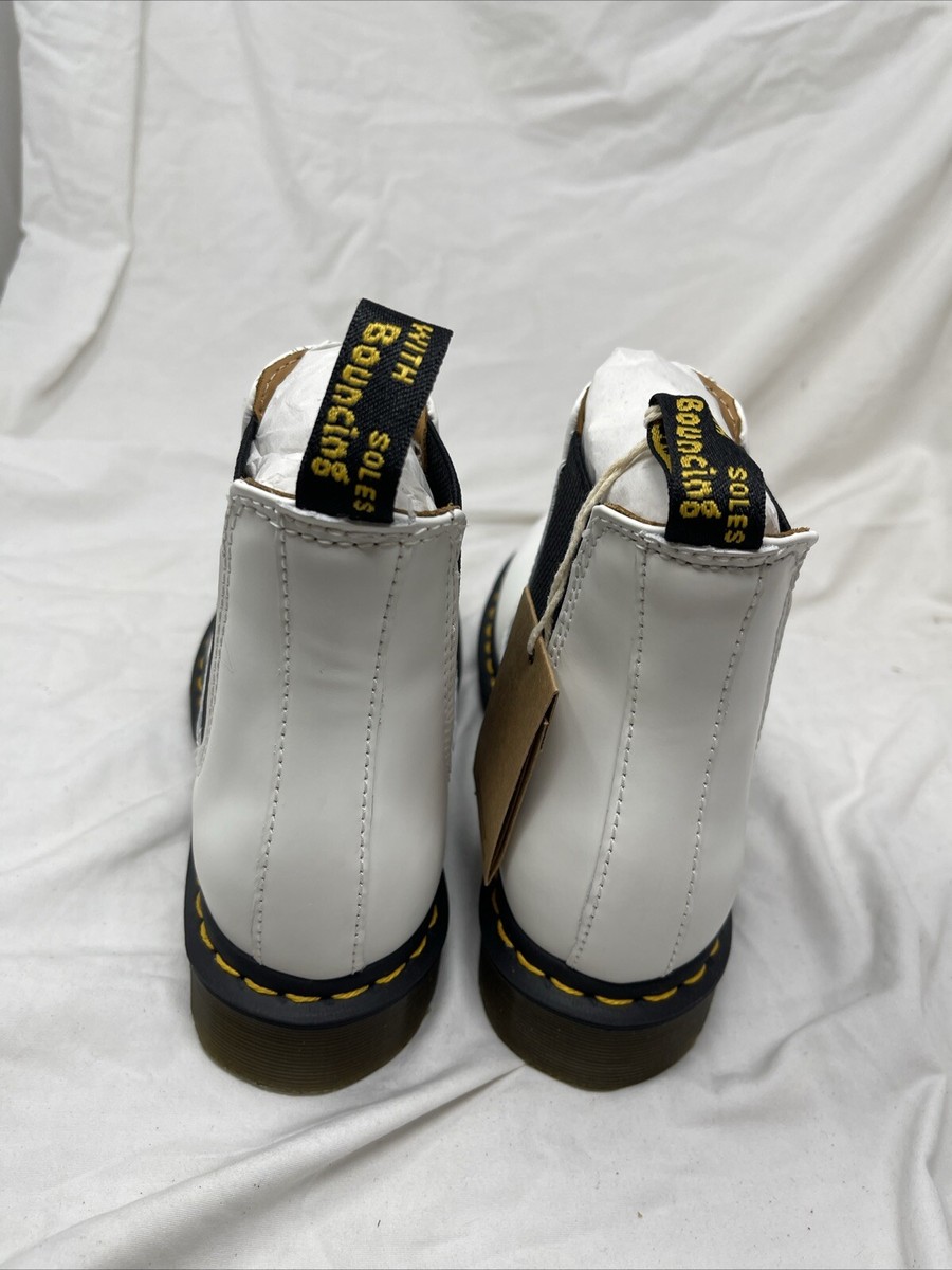 Dr. Martens 2976 Yellow Stitch Chelsea Boots - White Smooth  display picture 2