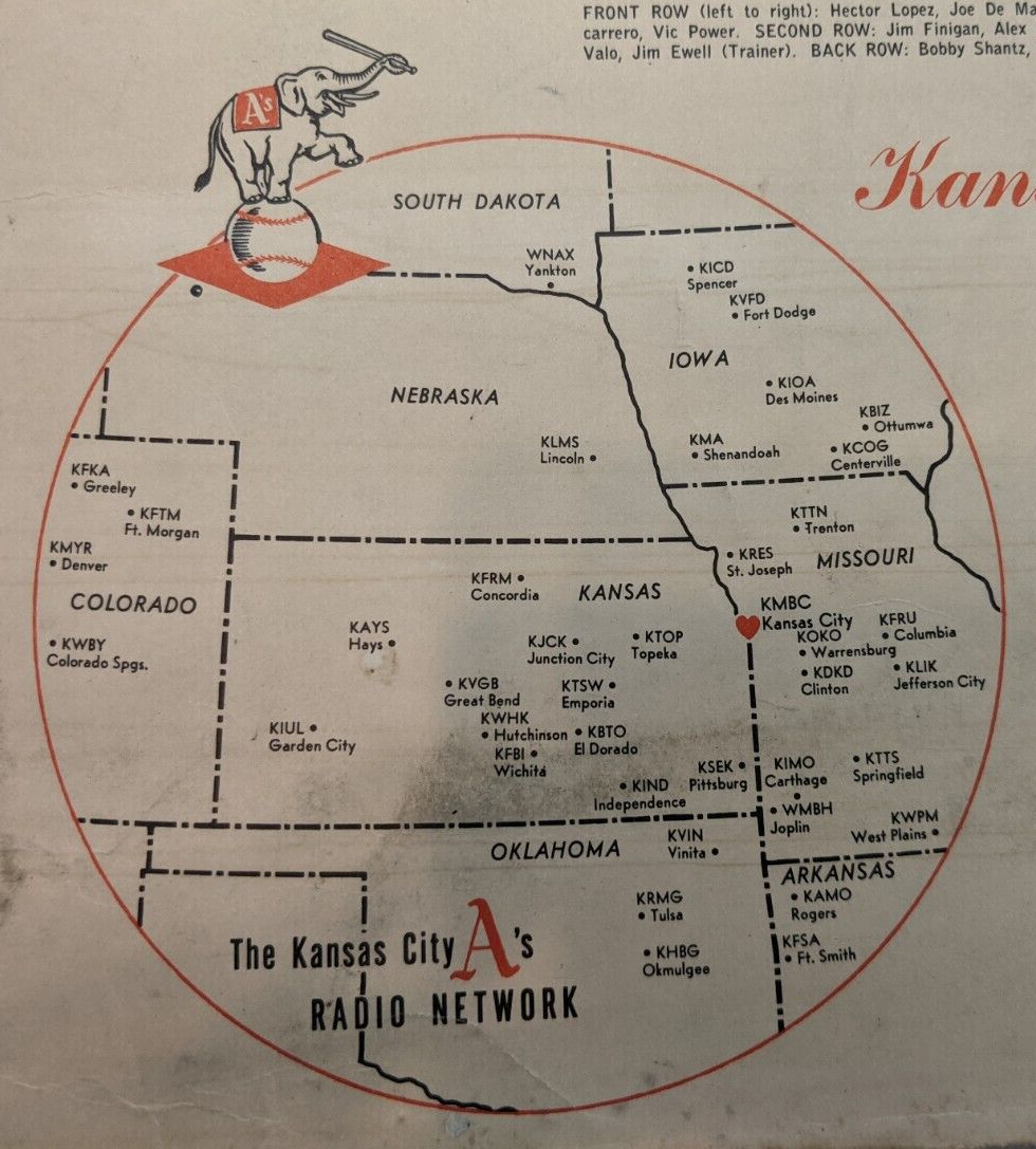 1955 Kansas City Athletics Team Picture Advertisement Collectible