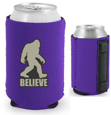 Bigfoot Believe Magnetic Can Coolie, Neoprene Collapsible